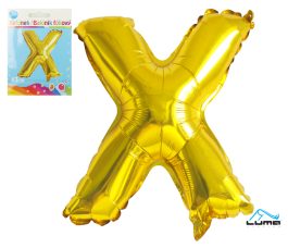 Balónik foliový  „X“ ZLATÝ LUMA