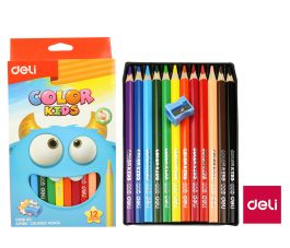 Farbičky DELI trojhranné JUMBO 12 farieb Color Kids EC00600