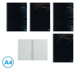 Blok špirála A4 DARK linajka 100l mix