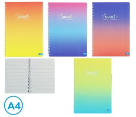 Blok špirála A4 SUNSET linajka 60l mix