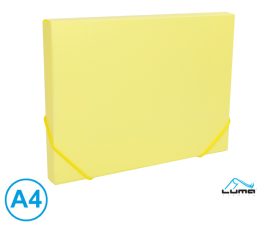 Dosky na spisy s gumou, box A4 pastel LUMA, žltý