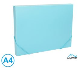 Dosky na spisy s gumou, box A4 pastel LUMA, modrý
