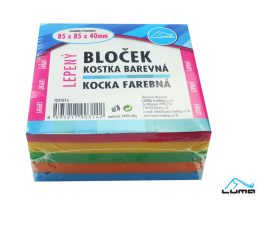 Bloček KOCKA farebná 85 x 85 x40mm, lepená LUMA