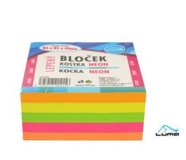 Bloček KOCKA farebná NEON 85 x 85 x 40mm lepená LUMA