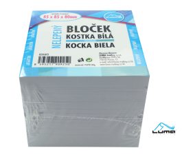 Bloček KOCKA biela 85 x 85 x 80mm, nelepená LUMA