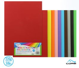 Kresliaci kartón farebný A3/220g mix, 50 ks LUMA