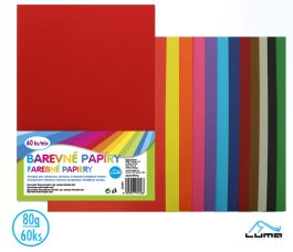Papier farebný zložka A4/80g mix, 60ks LUMA